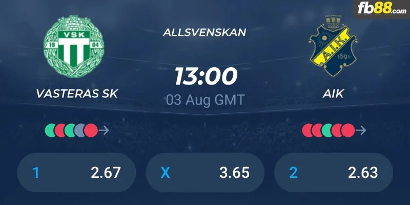 Soi kèo nhà cái Vasteras vs AIK 20h00 03/08/2024 – VĐQG Thụy Điển